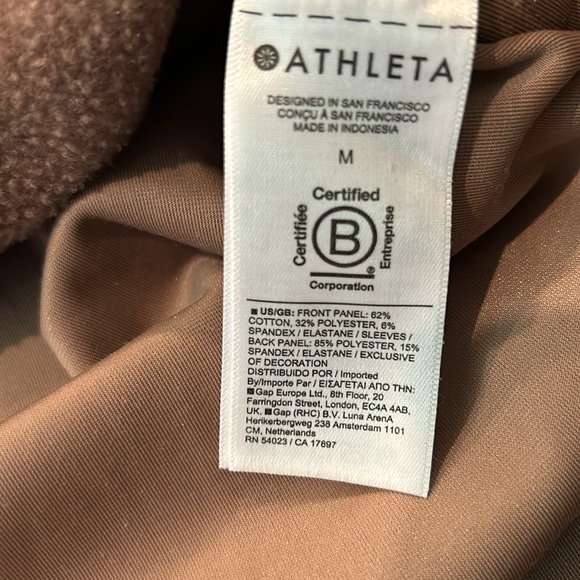 Athleta light brown oversized fleece and velour sweatshirt. - Picture 6 of 7
